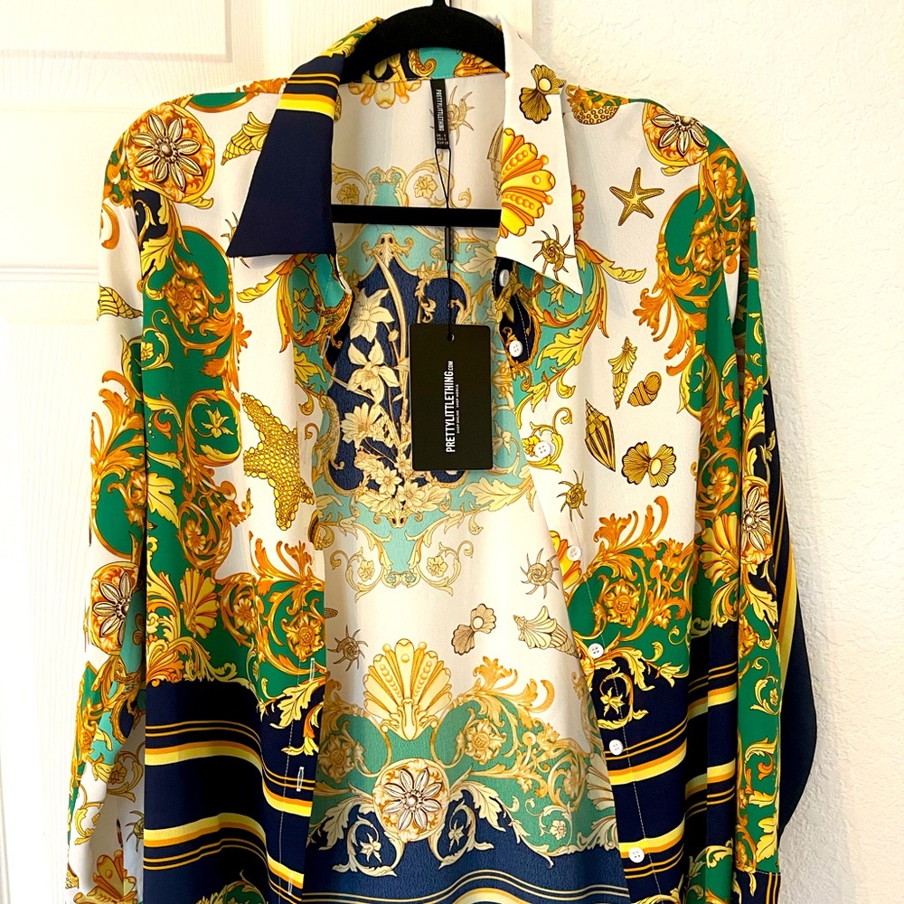 Pretty Little Thing Button Up Blouse New w/ Tags